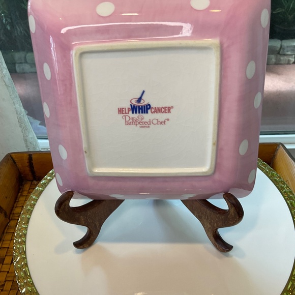 Pampered Chef Pink White Plates - Picture 2 of 7